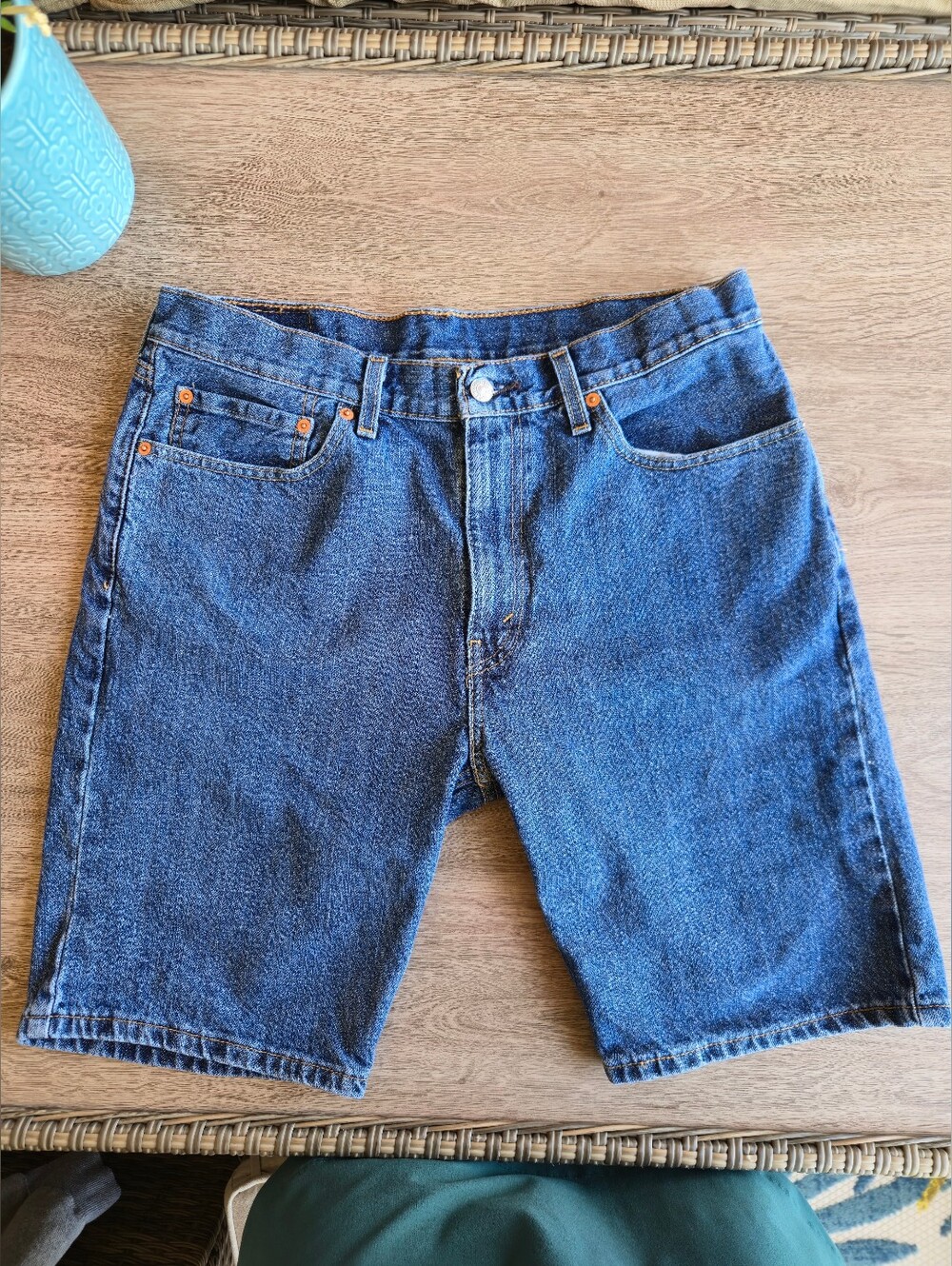 Levi’s 505 Regular Fit Denim Shorts Men’s 34 Blue Medium Wash WaterLess